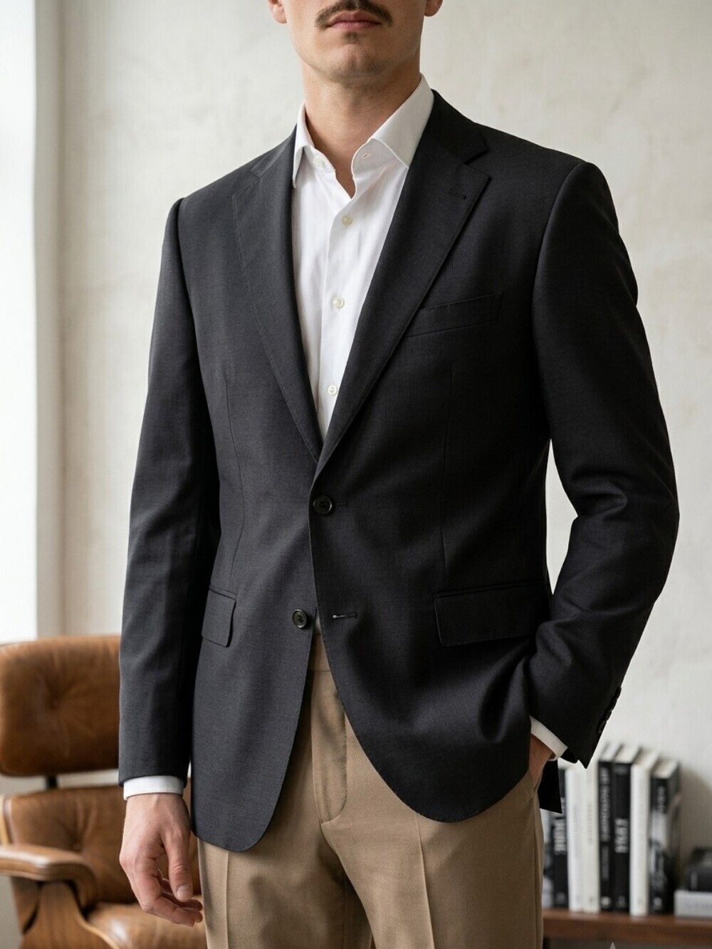 BAUMLER Wool and Silk Black Sport Coat
